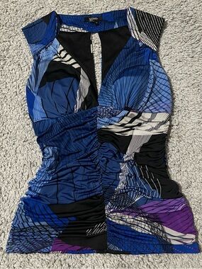 Vintage XOXO 2000s Blue And Purple Abstract Print Top